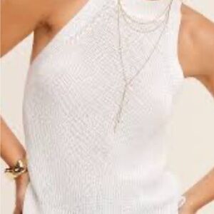 Stylish White One-Shoulder Tank Top